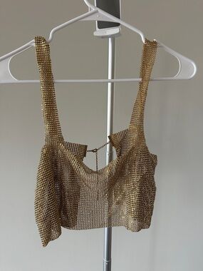 Gold Chainmail Crop Top